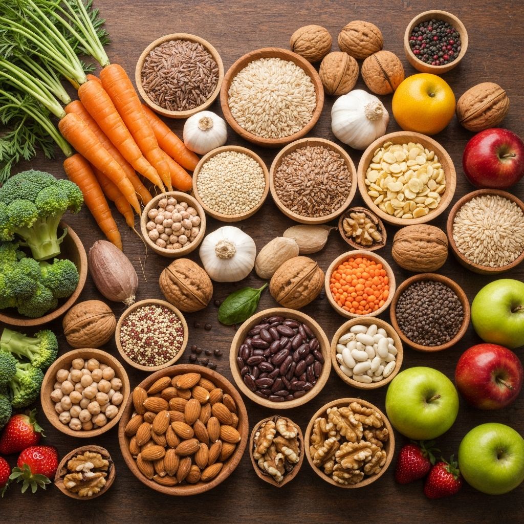 Diverse whole foods and nutrition